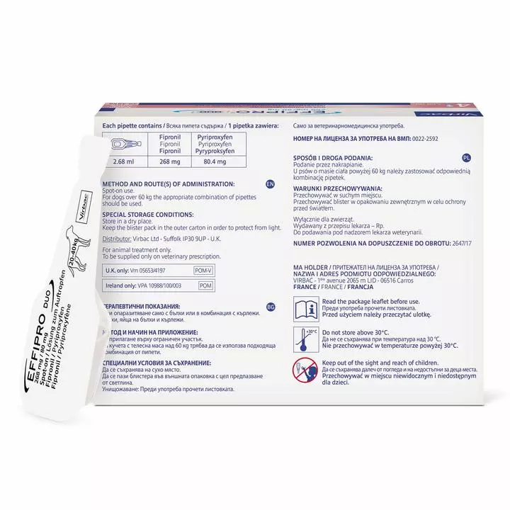 Virbac Effipro Duo Flea & Tick Spot On Solution For Cats & Dogs - Image 5