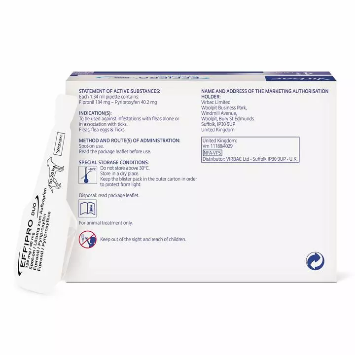 Virbac Effipro Duo Flea & Tick Spot On Solution For Cats & Dogs - Image 7