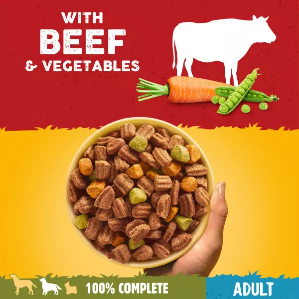 Pedigree Beef & Vegetable Complete Adult Dog Food - Image 2